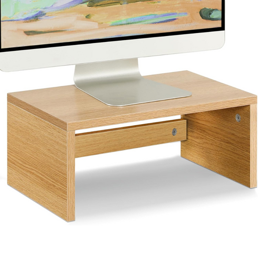 Carpentray Higher Monitor Stand Riser, Wood Monitor Riser (Teak)