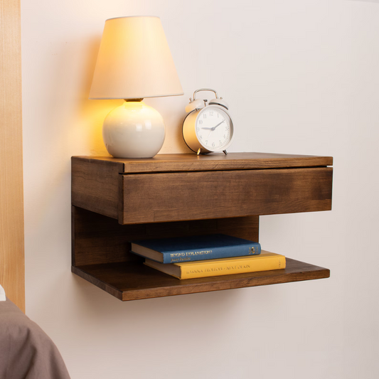 Carpentray Wooden Wall Bedside & Shelf