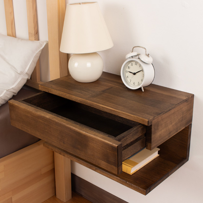 carpentray wooden wall bedside & shelf