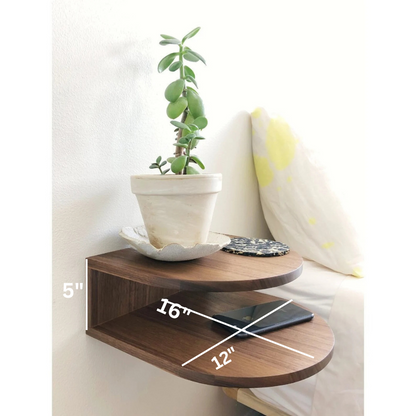 carpentray wooden wall bedside 2 rack shelf