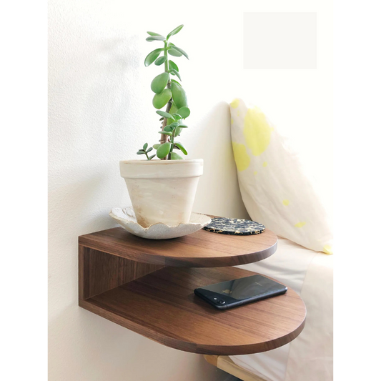 Carpentray wooden wall bedside 2 Rack Shelf