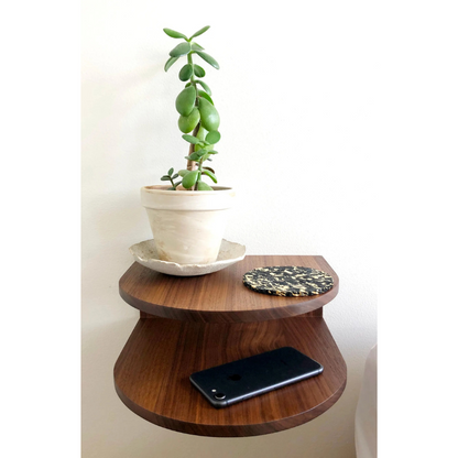 carpentray wooden wall bedside 2 rack shelf
