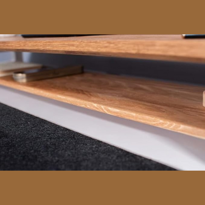 wooden 100cm long monitor riser white legs