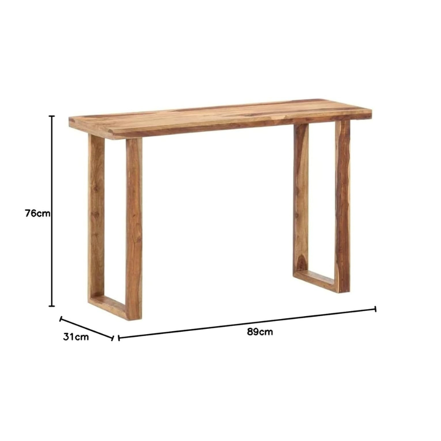 Carpentray art Sheesham Wood Console Tables for Living Room Entrance Hallway Entryway Table Wooden Furniture for Home (Teak Finish)