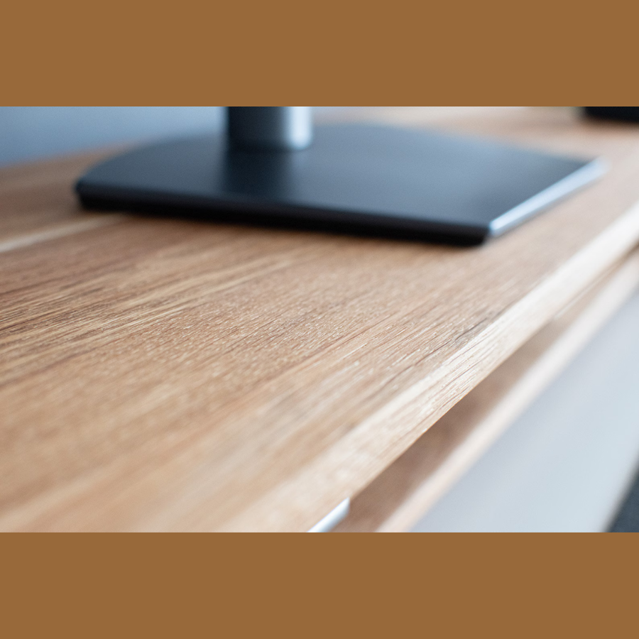 carpentray 150cm long dual shelf solid sheesham wooden monitor riser