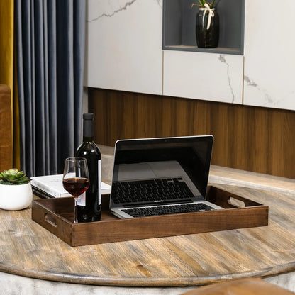 carpentary 24x13 inch wood serving tray with handles