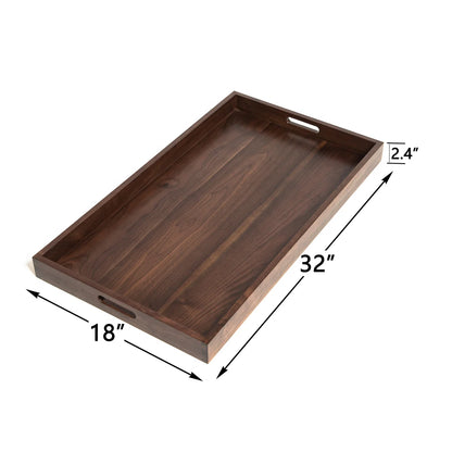 carpentary 32x18 inch wood serving tary with handles