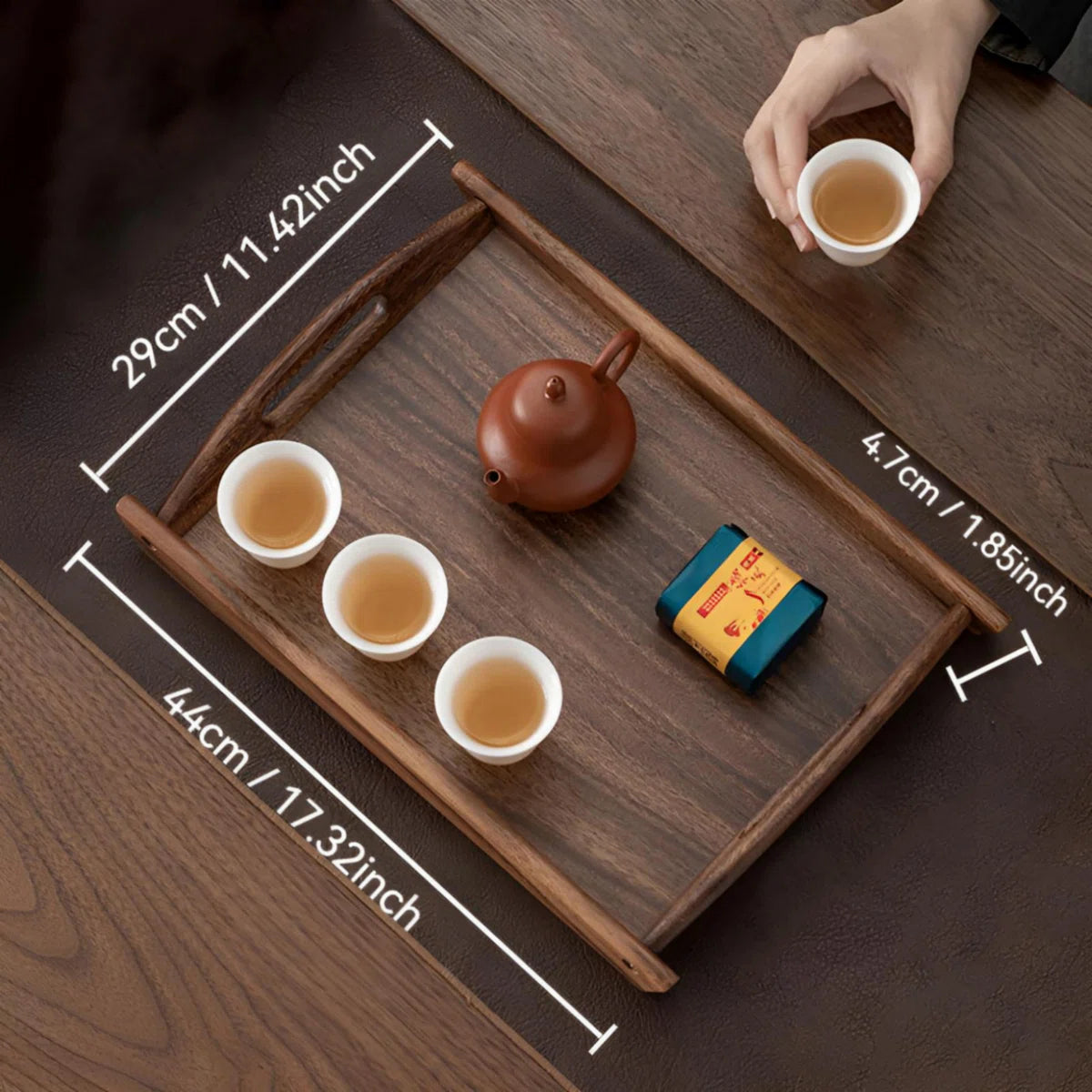 carpentray 17x12 inch wood serving tray with handles