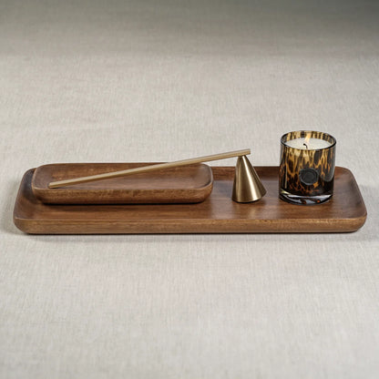 carpentray 17x6.5 inch wood serving tray with handles