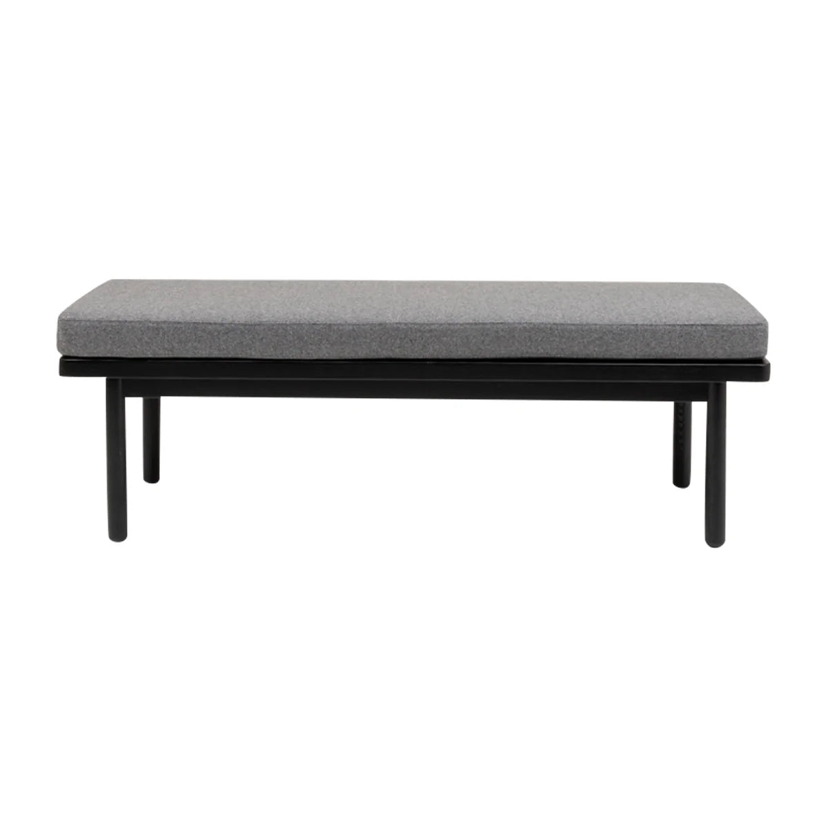 carpentray 100cm long solid wood bench with gray cushion