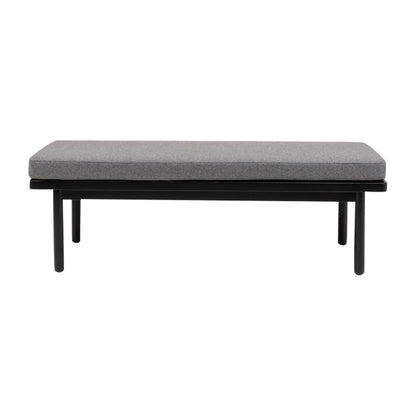 carpentray 100cm long solid wood bench with gray cushion
