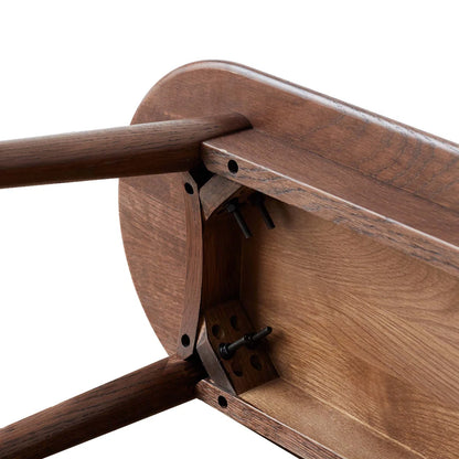 carpentray 120cm long wooden seating bench teak finish