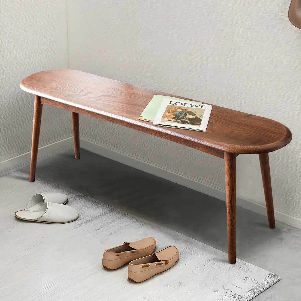 Carpentray 120cm Long Wooden Seating Bench Teak Finish