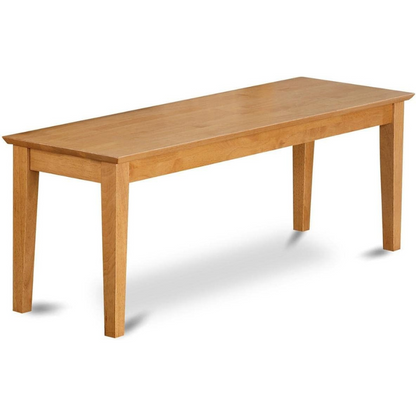 carpentray furniture capri dining room bench with wood seat, 51x15x18 inch, oak