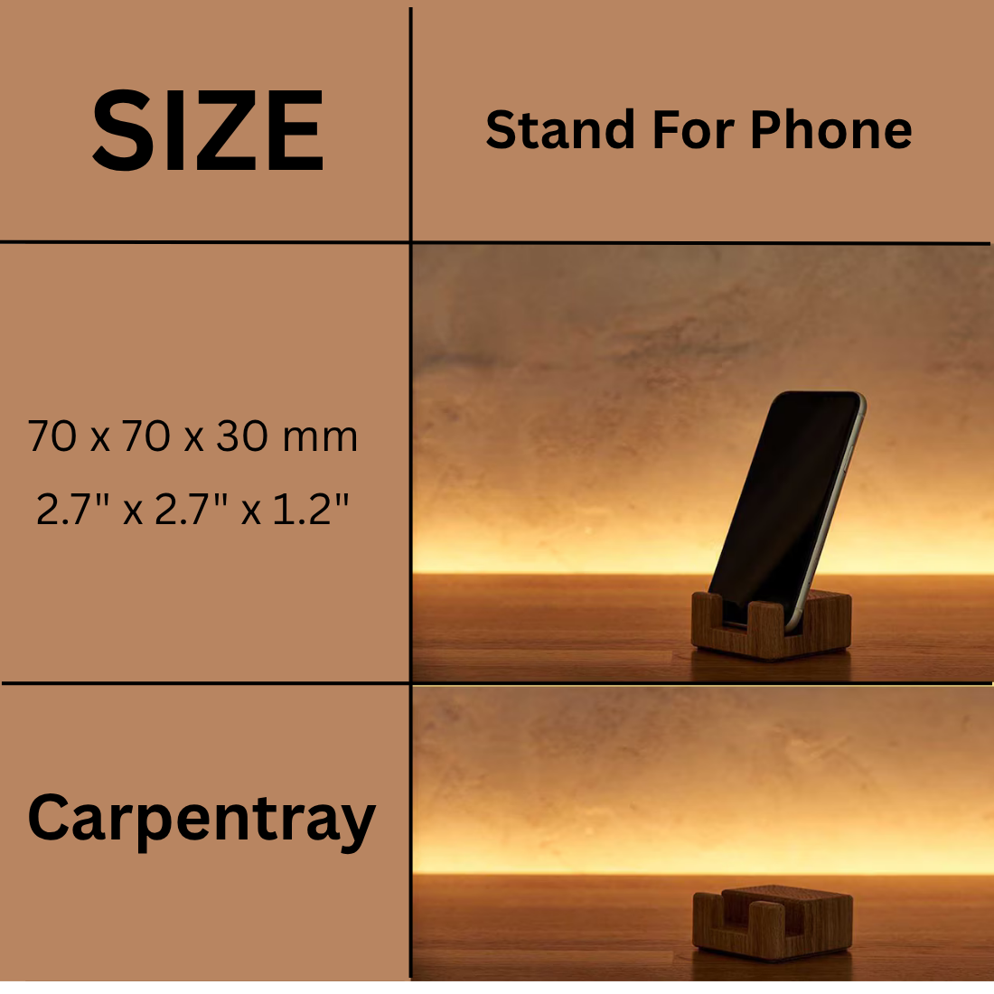 Carpentray Wooden Mobile Stand