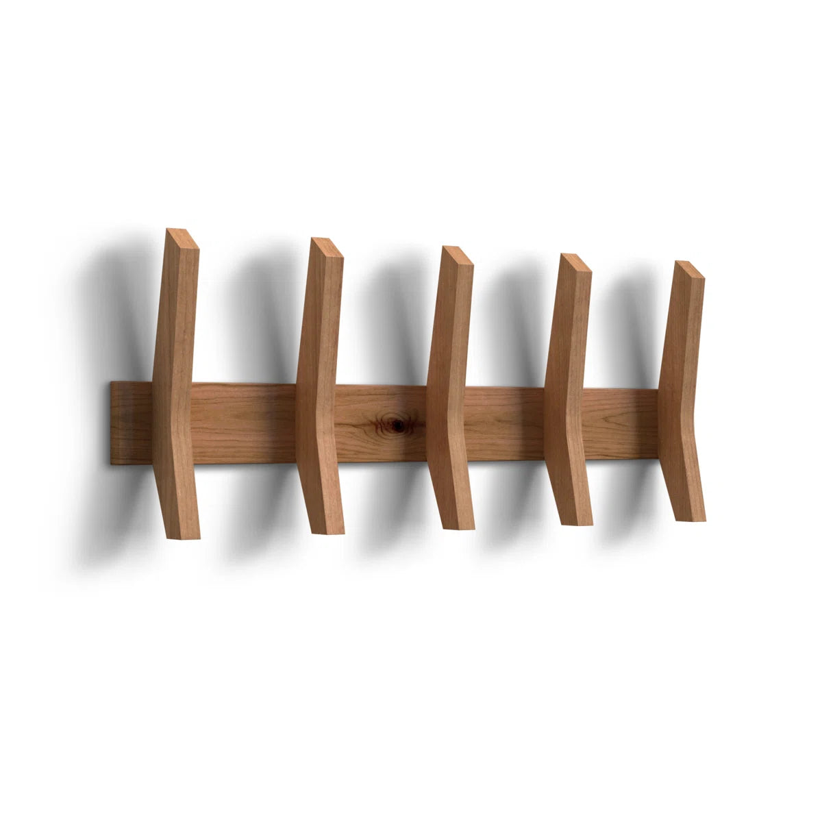 carpentray wooden wall hooks with 5 hooks