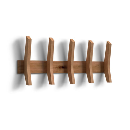 carpentray wooden wall hooks with 5 hooks