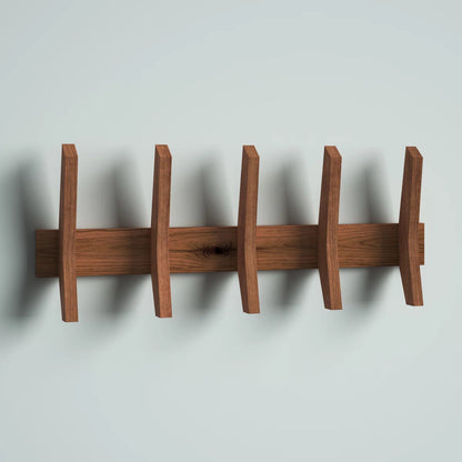 carpentray wooden wall hooks with 5 hooks