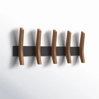 carpentray wooden wall hooks with 5 hooks
