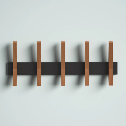 carpentray wooden wall hooks with 5 hooks