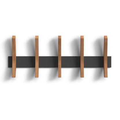 carpentray wooden wall hooks with 5 hooks