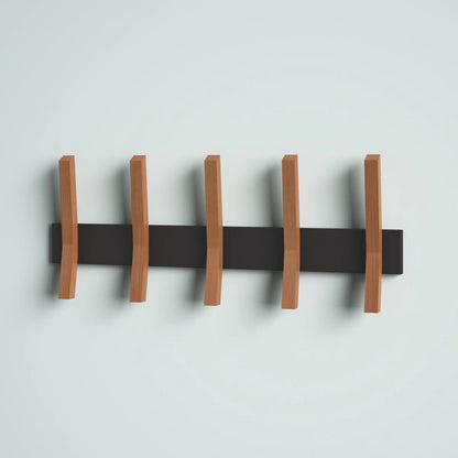 carpentray wooden wall hooks with 5 hooks