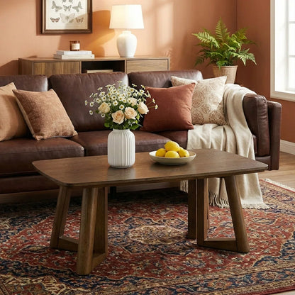 carpentray wooden triangle shape coffee table