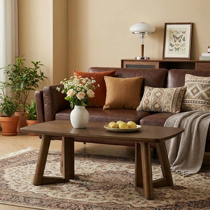 carpentray wooden triangle shape coffee table