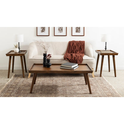 carpentray tray style coffee table walnut (85*50*45* cm)