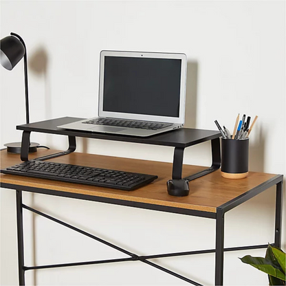 carpentray 60cm long wooden metal monitor riser stand black