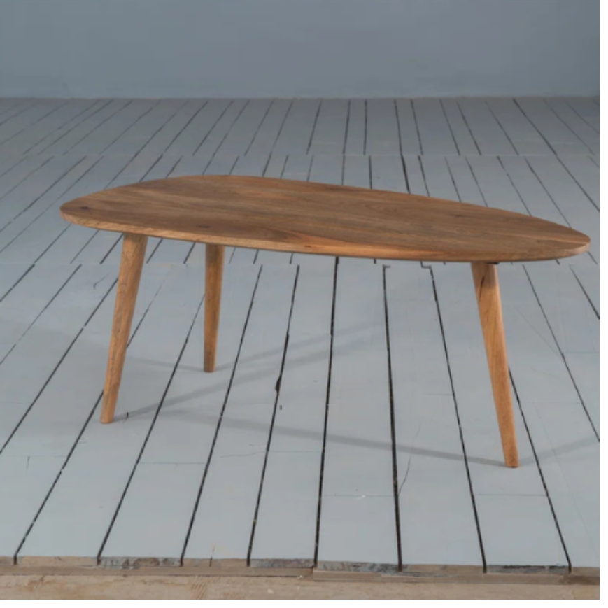 carpentray oval wooden coffee table