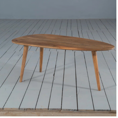 carpentray oval wooden coffee table