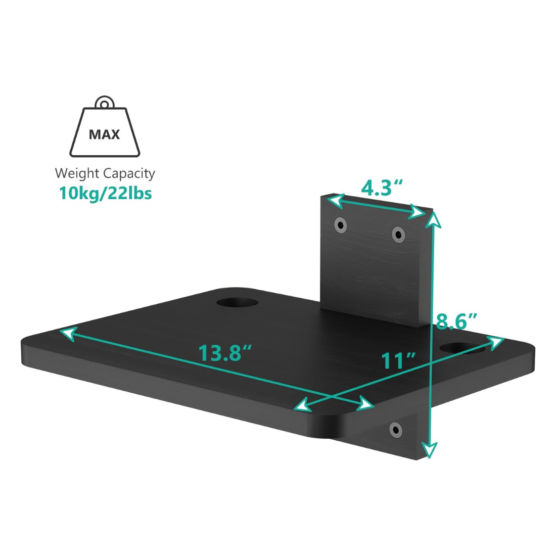 carpentray wooden floating projector stand (black)