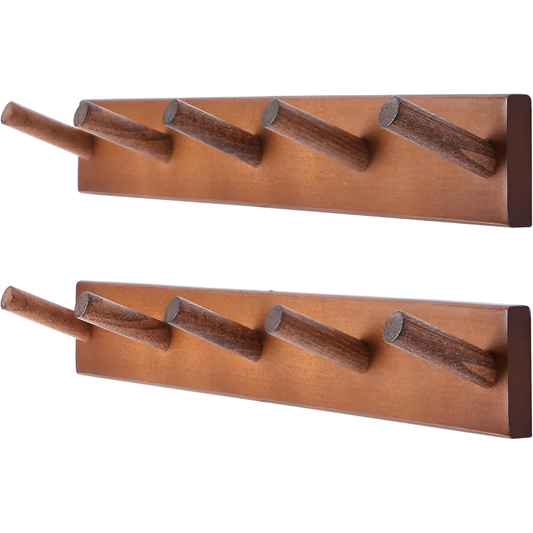 Carpentray  Pack of 1  Coat Rack Wall Mount, 17 Inch Coat Hooks Brwon