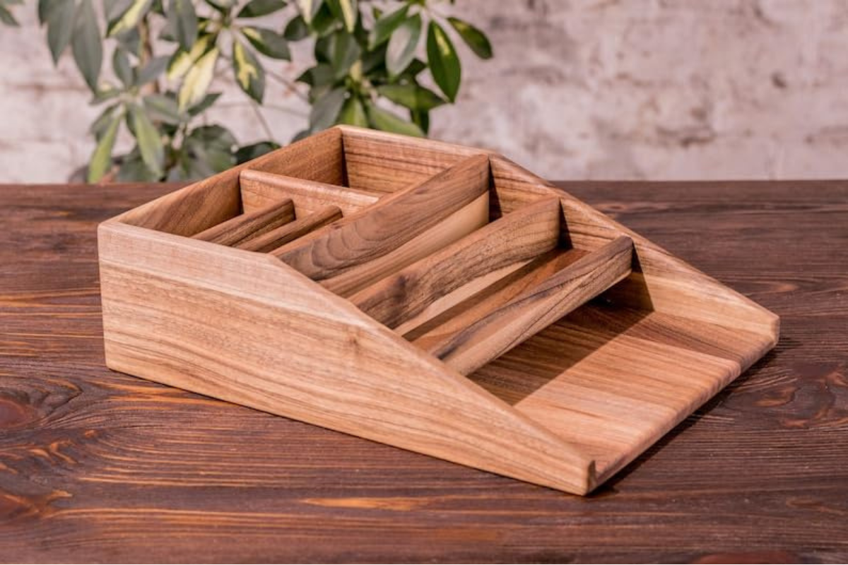 carpentray wooden office desk organizer tary