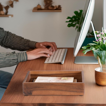 carpentray wooden office desk tray