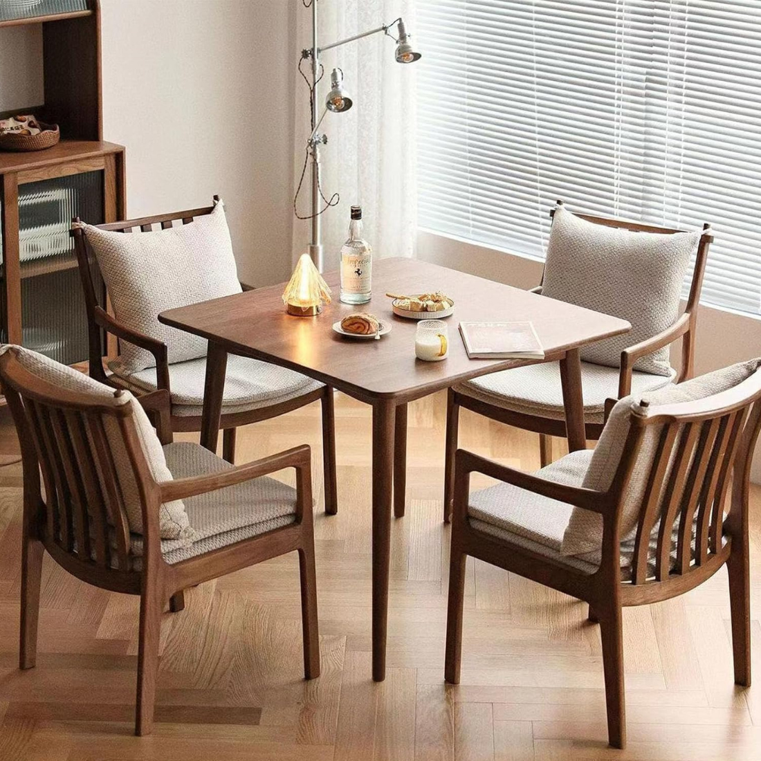 carpentray 30" inch square dining table for home, space saving mid century modern dining table for kitchen and dining room30" x 30" x 30" (natural)
