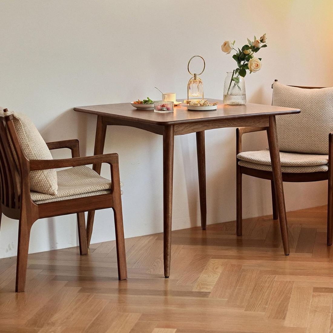 carpentray 30" inch square dining table for home, space saving mid century modern dining table for kitchen and dining room30" x 30" x 30" (natural)