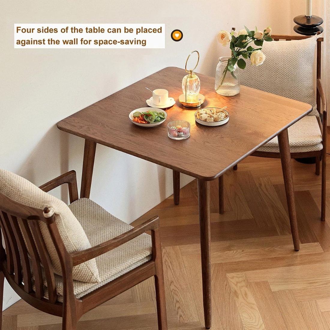 Carpentray 30" Inch Square Dining Table for Home, Space Saving Mid Century Modern Dining Table for Kitchen and Dining Room30" x 30" x 30" (Natural)