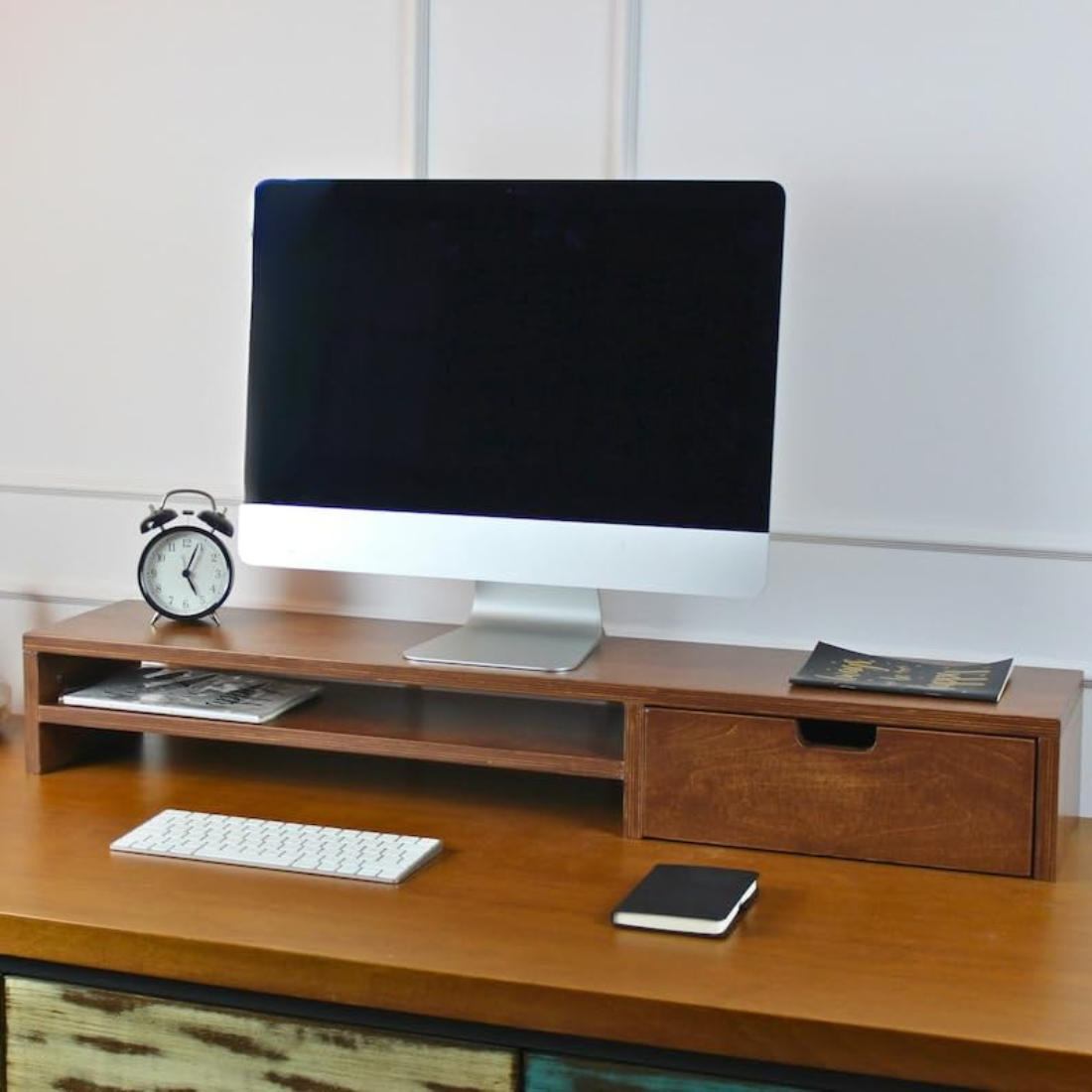 Carpentray Wooden Computer Monitor Stand (1 Drawer)