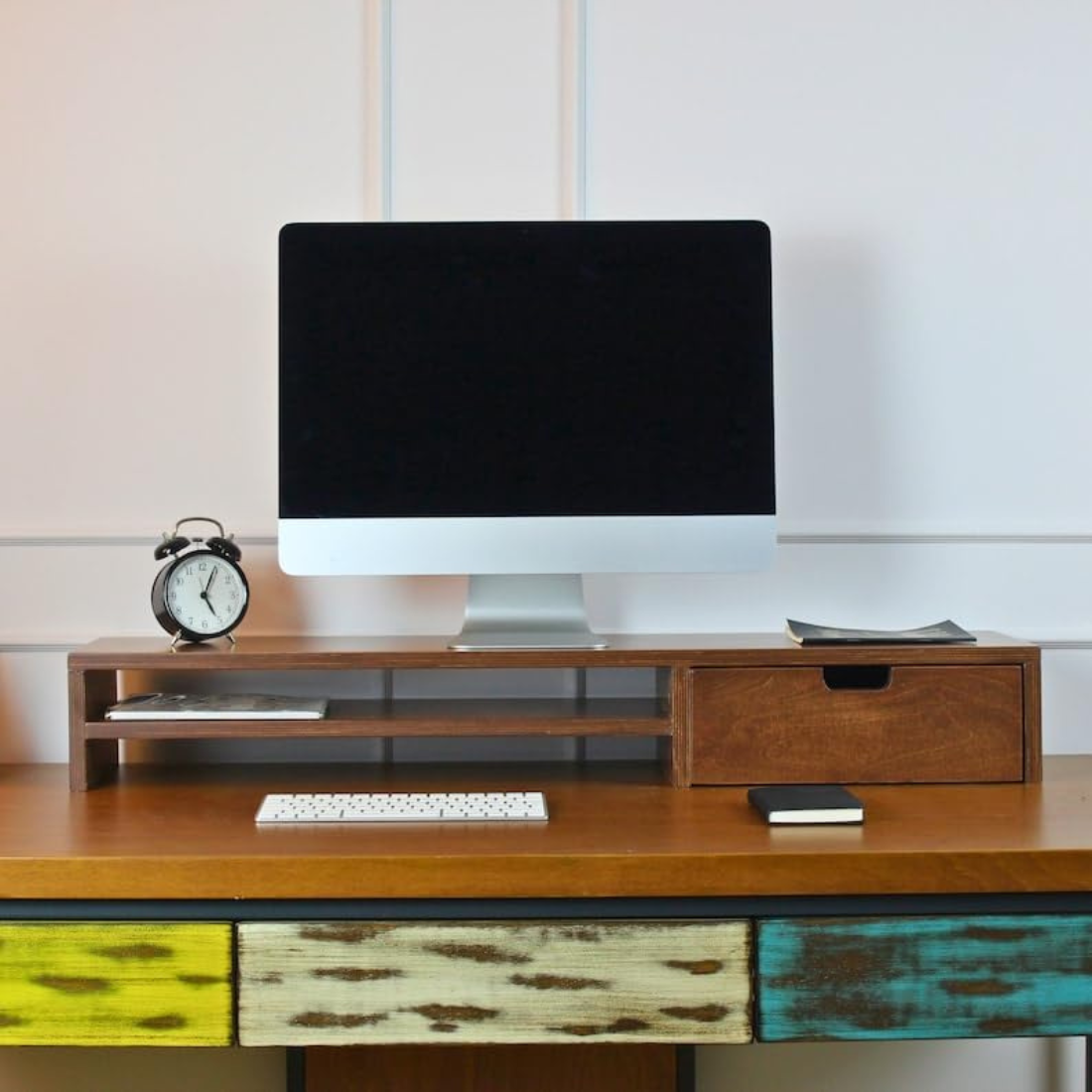 Carpentray Wooden Computer Monitor Stand (1 Drawer)