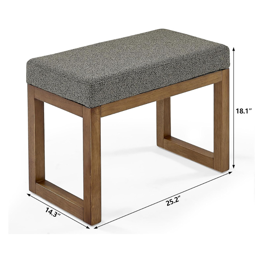 Carpentray Rectangular Ottomans Bench, 25 Inch Footstool