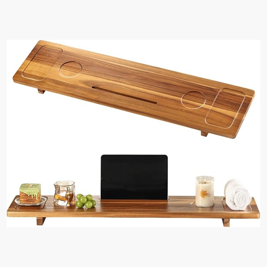 Carpentray Bathtub Tray Table | 35x9 Inch Large Bath Tub Tray Wooden