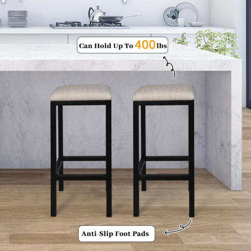 Carpentray Bar Stools, Set of 1 Breakfast Stools, Footrest, Industrial, for Dining Room Kitchen Counter Bar Counter Height Stools