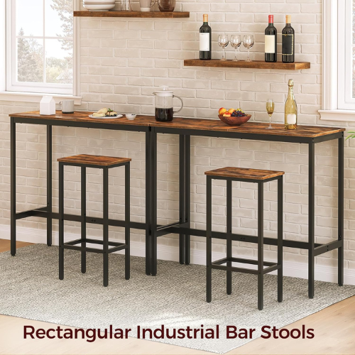 Carpentray Solid Sheesham Set of 1 Bar Stools, 29.5" Tall Counter Bar Stools