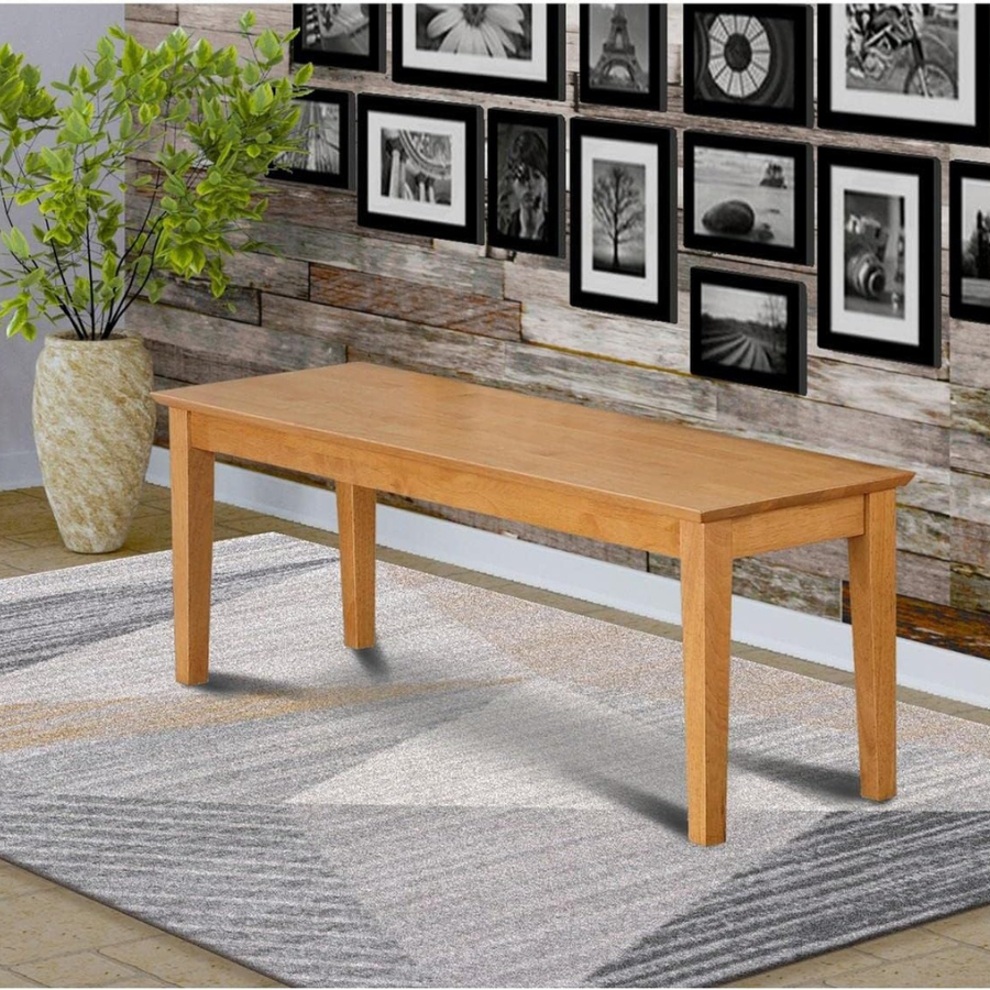 Carpentray Dining Room Bench with Wood Seat, 51x15x18 Inch, Oak
