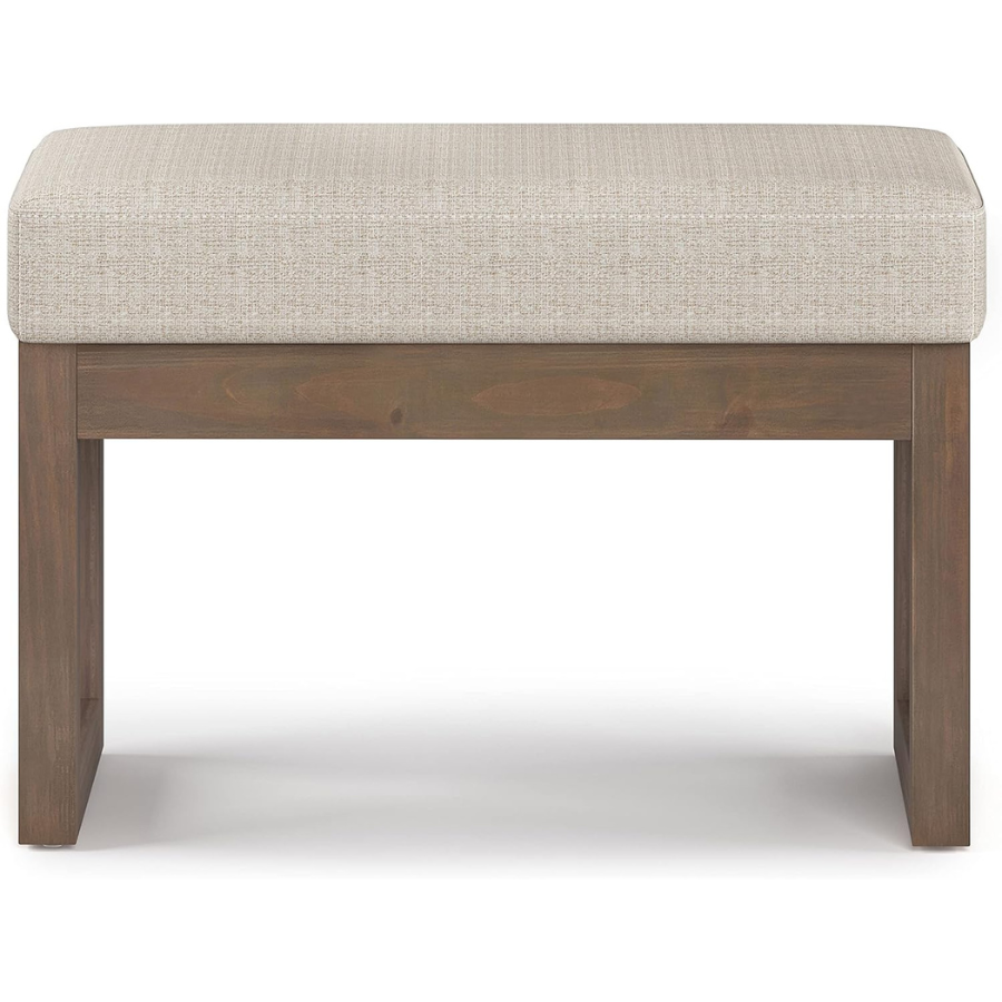 carpentray 27 inch rectangle ottoman bench in fawn lite brown