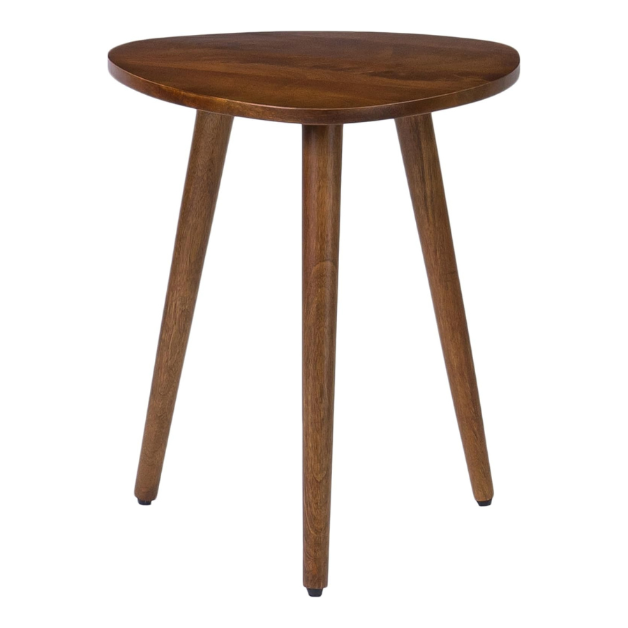 carpentray tri pin side table i handmade natural mango wood, naturally moisture resistant, maintenance free i 16" x 16" x 18" i tora, walnut