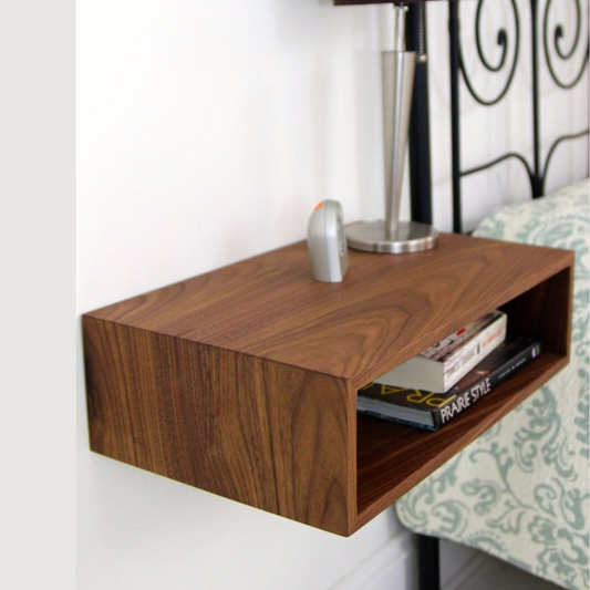 Carpentray Floating Nightstand Handmade in Solid Walnut