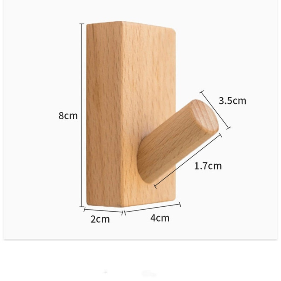 modern carpentray wooden wall mounted hook coat bag towel hanger hooks beech hat towel hanger hooks( set of 4)
